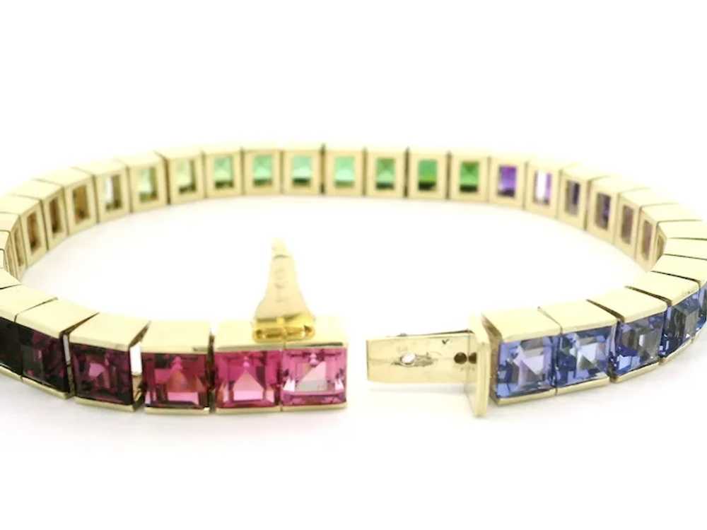 14k Gold Vivid Genuine Gradient Multicolor Square… - image 9