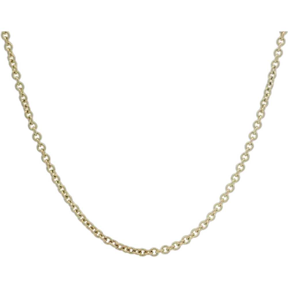 Estate Classic Solid 18k Yellow Gold Cable Link C… - image 1