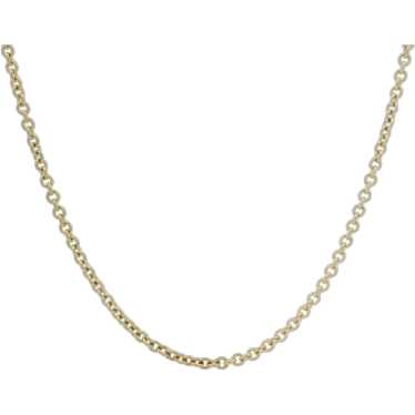 Estate Classic Solid 18k Yellow Gold Cable Link C… - image 1