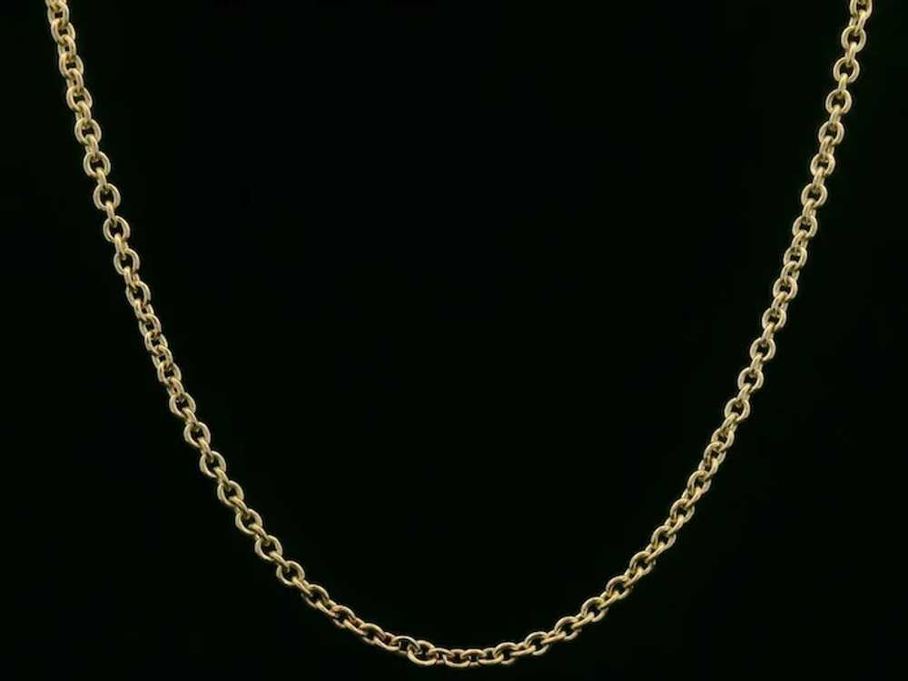 Estate Classic Solid 18k Yellow Gold Cable Link C… - image 2