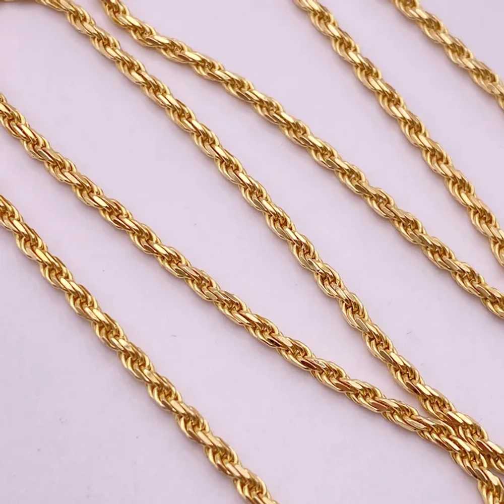 Solid Rope Chain Necklace 14K Gold 20 Inch Length… - image 2