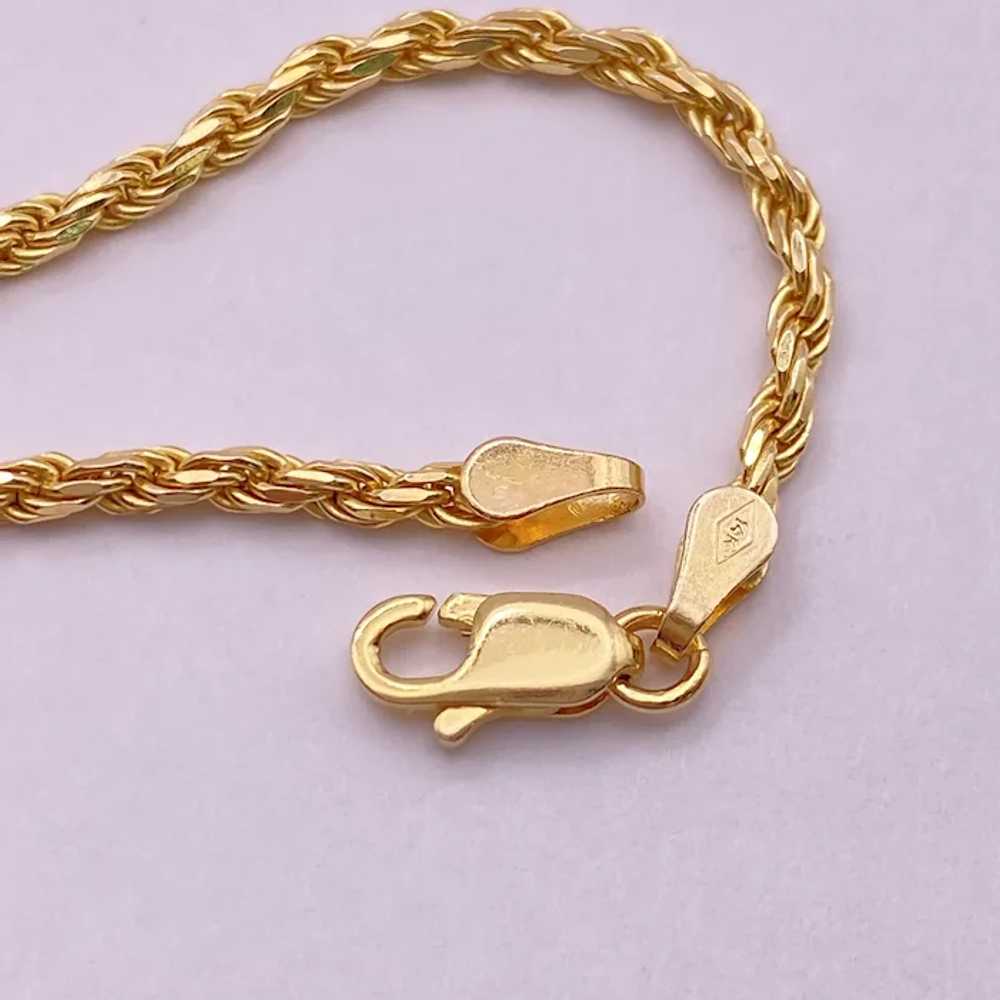 Solid Rope Chain Necklace 14K Gold 20 Inch Length… - image 3