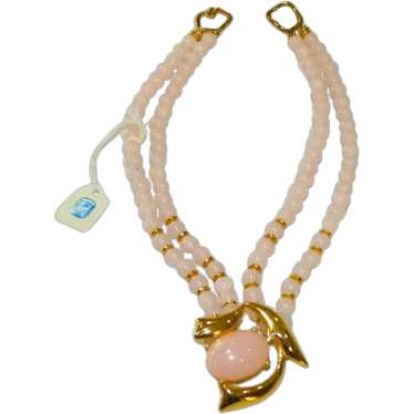 Made in Mexico Pink Coral Colored Lucite Beaded F… - image 1