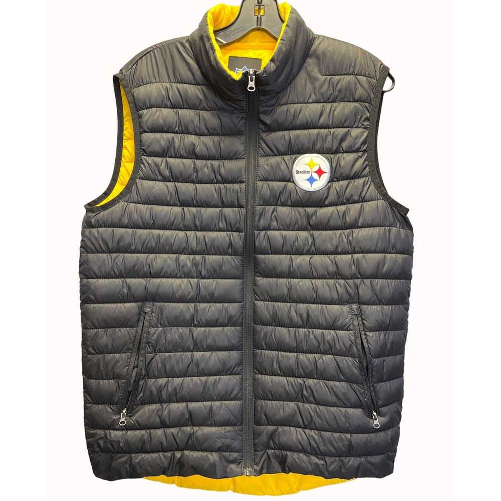 NFL NFL Men's Black Pittsburg Steelers Puffer Ves… - image 1