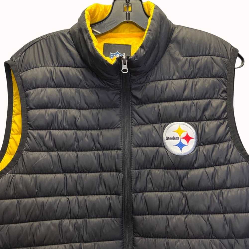 NFL NFL Men's Black Pittsburg Steelers Puffer Ves… - image 3