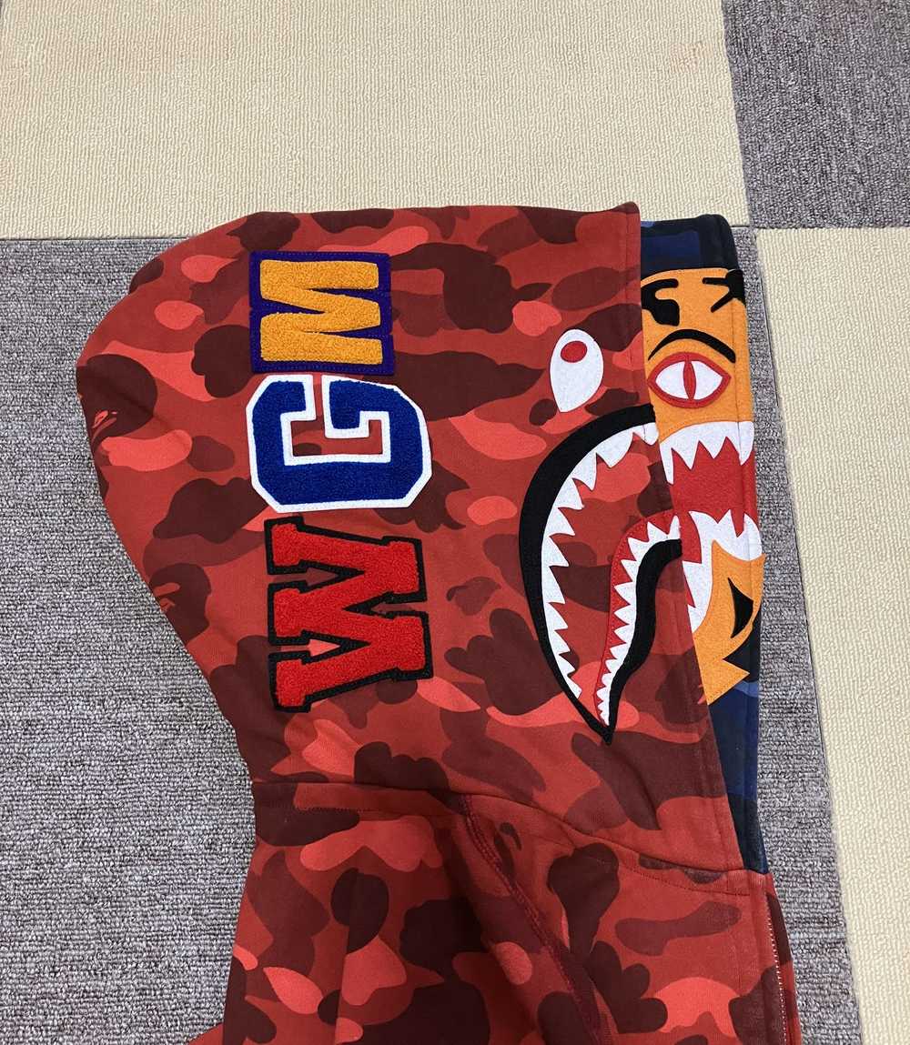 Bape Color Camo Tiger Shark Wide Full Zip Double … - image 3