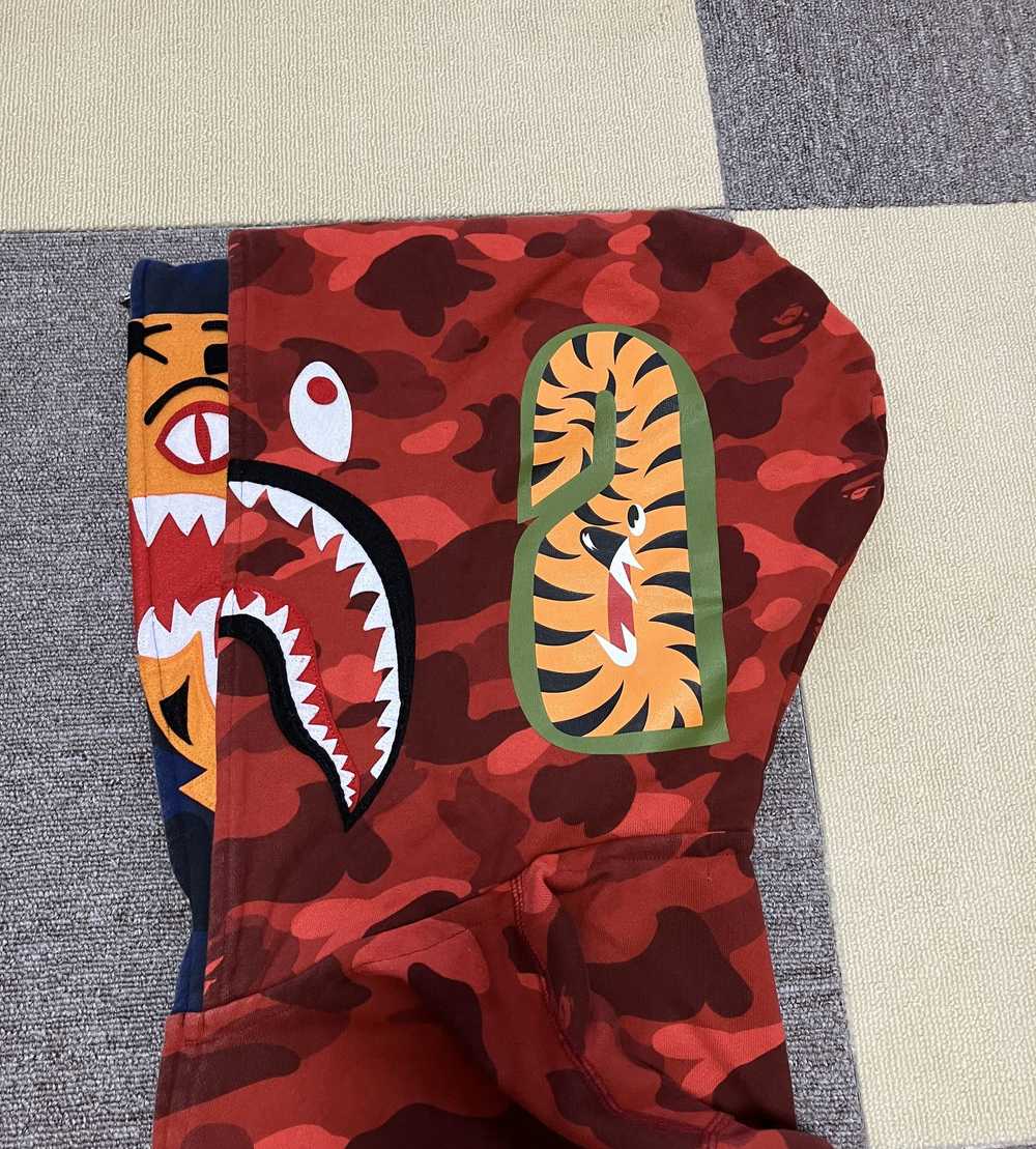 Bape Color Camo Tiger Shark Wide Full Zip Double … - image 5