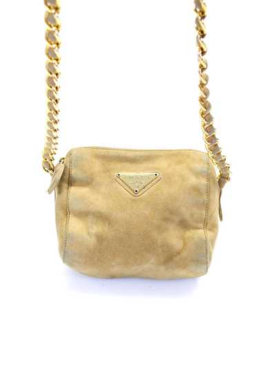 Prada Suede Top Zip Chain Link Strap Small Minimal