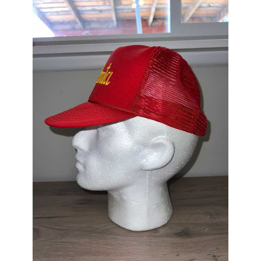 Vintage ATL Atlanta GA Script Red Yellow Hat Head… - image 3