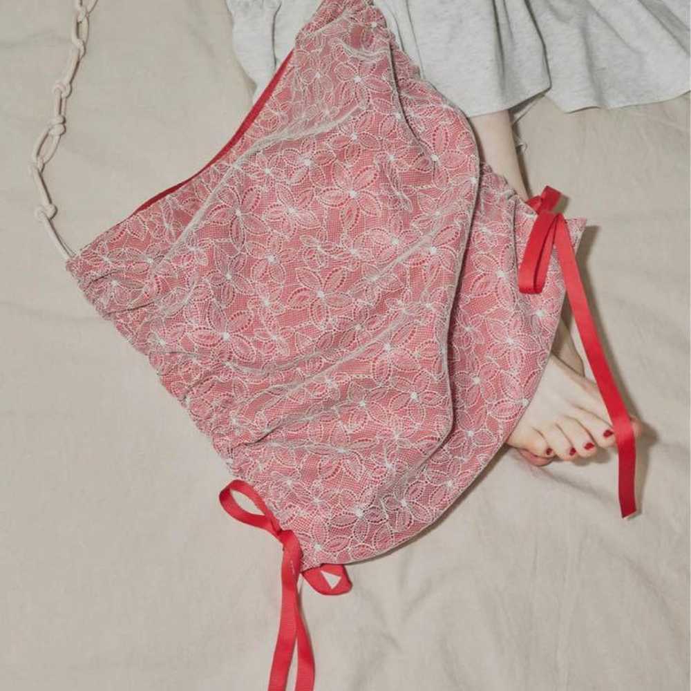 【idem】bicolor lace drawstring bag - image 2