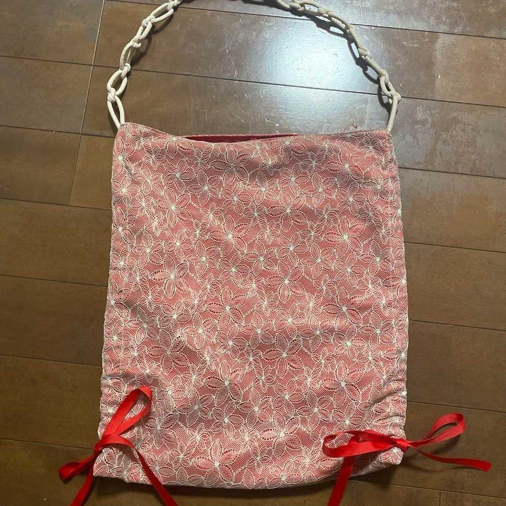 【idem】bicolor lace drawstring bag - image 3