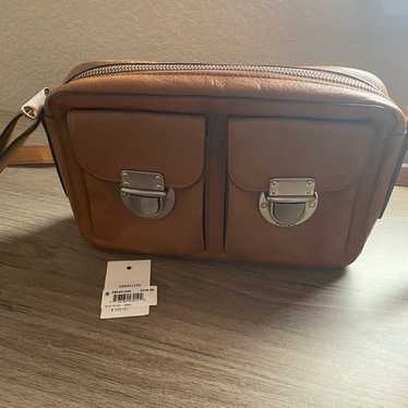 FOSSIL Riley Top Zip Leather Crossbody Bag