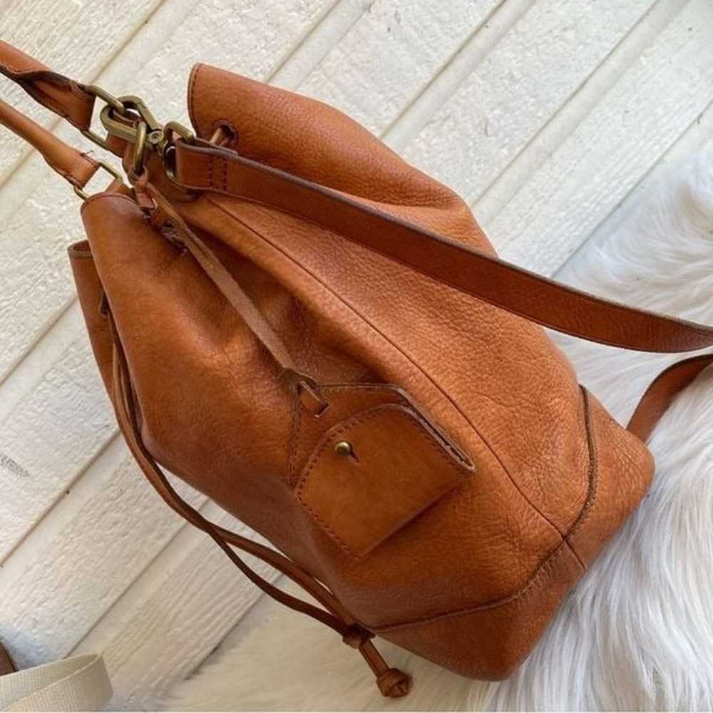 MADEWELL Brown Leather Drawstring Hobo Crossbody … - image 2