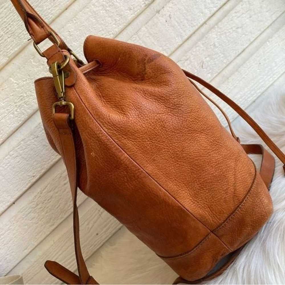 MADEWELL Brown Leather Drawstring Hobo Crossbody … - image 3