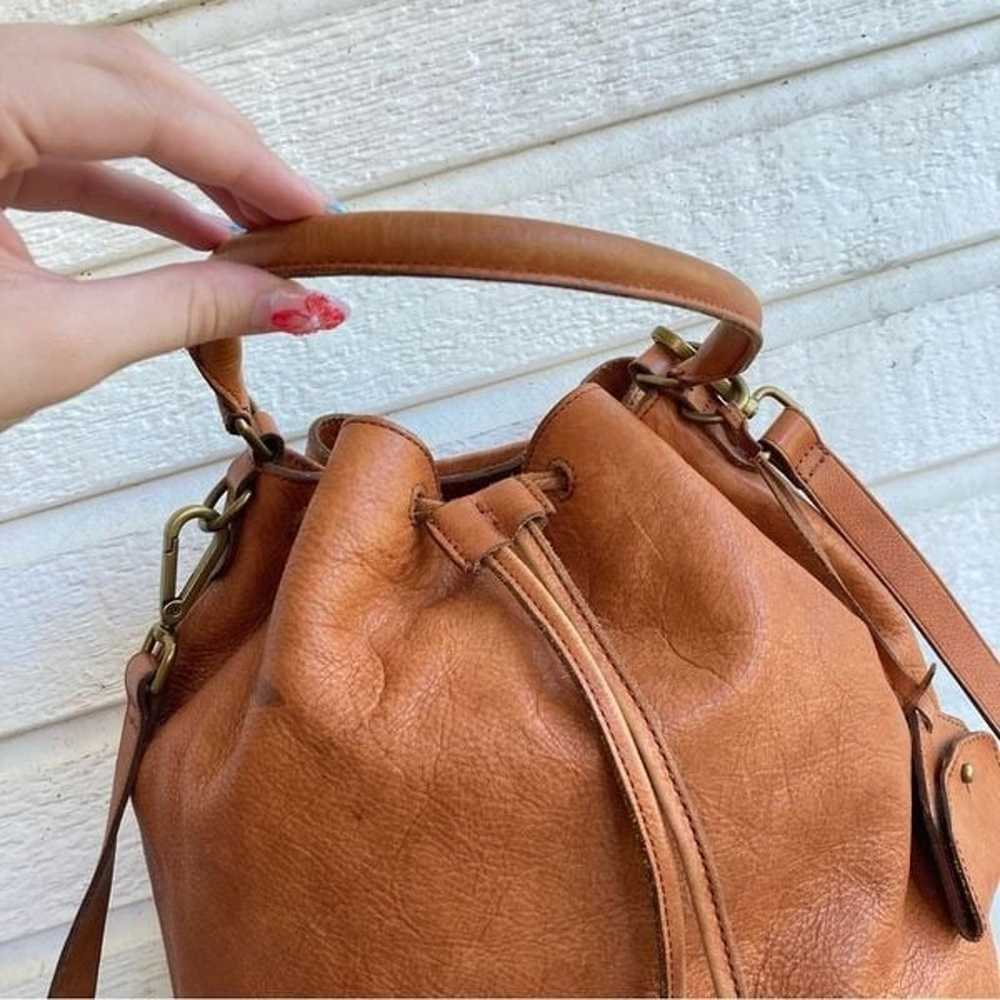 MADEWELL Brown Leather Drawstring Hobo Crossbody … - image 4