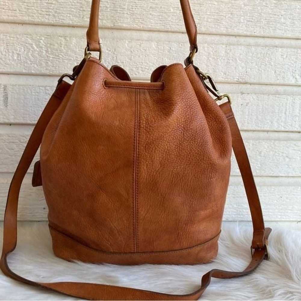 MADEWELL Brown Leather Drawstring Hobo Crossbody … - image 6