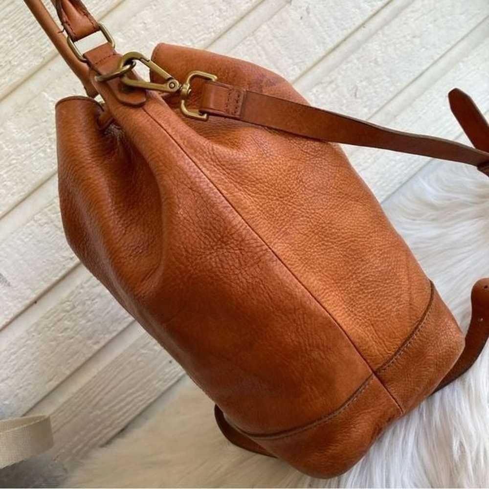 MADEWELL Brown Leather Drawstring Hobo Crossbody … - image 8