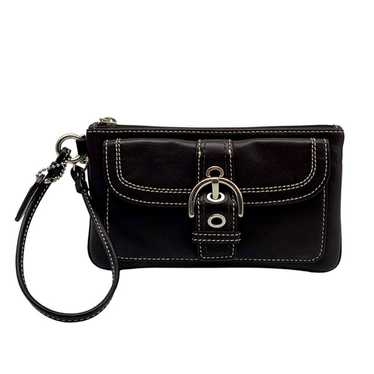 Coach Brown Leather Soho Wristlet Clutch