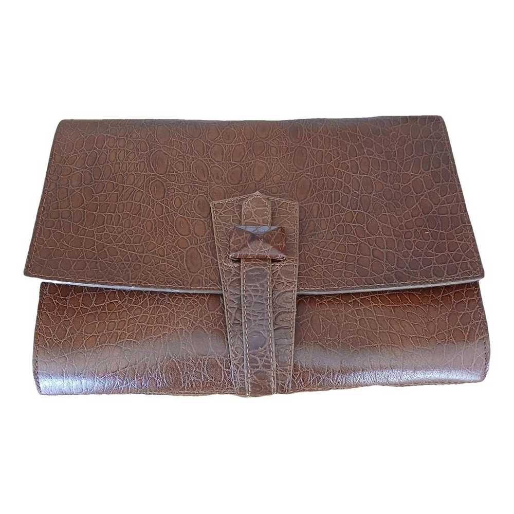 Non Signé / Unsigned Leather clutch bag - image 1