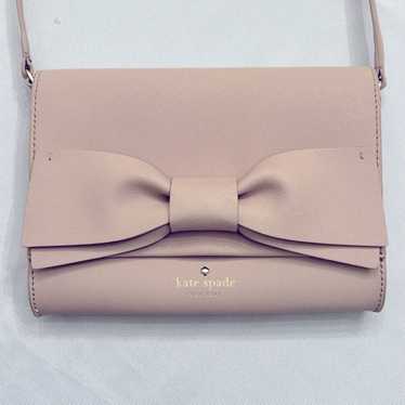 Kate Spade convertible pale pink bow clutch bag