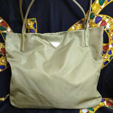 PRADA Triangle Logo Nylon Tote Bag