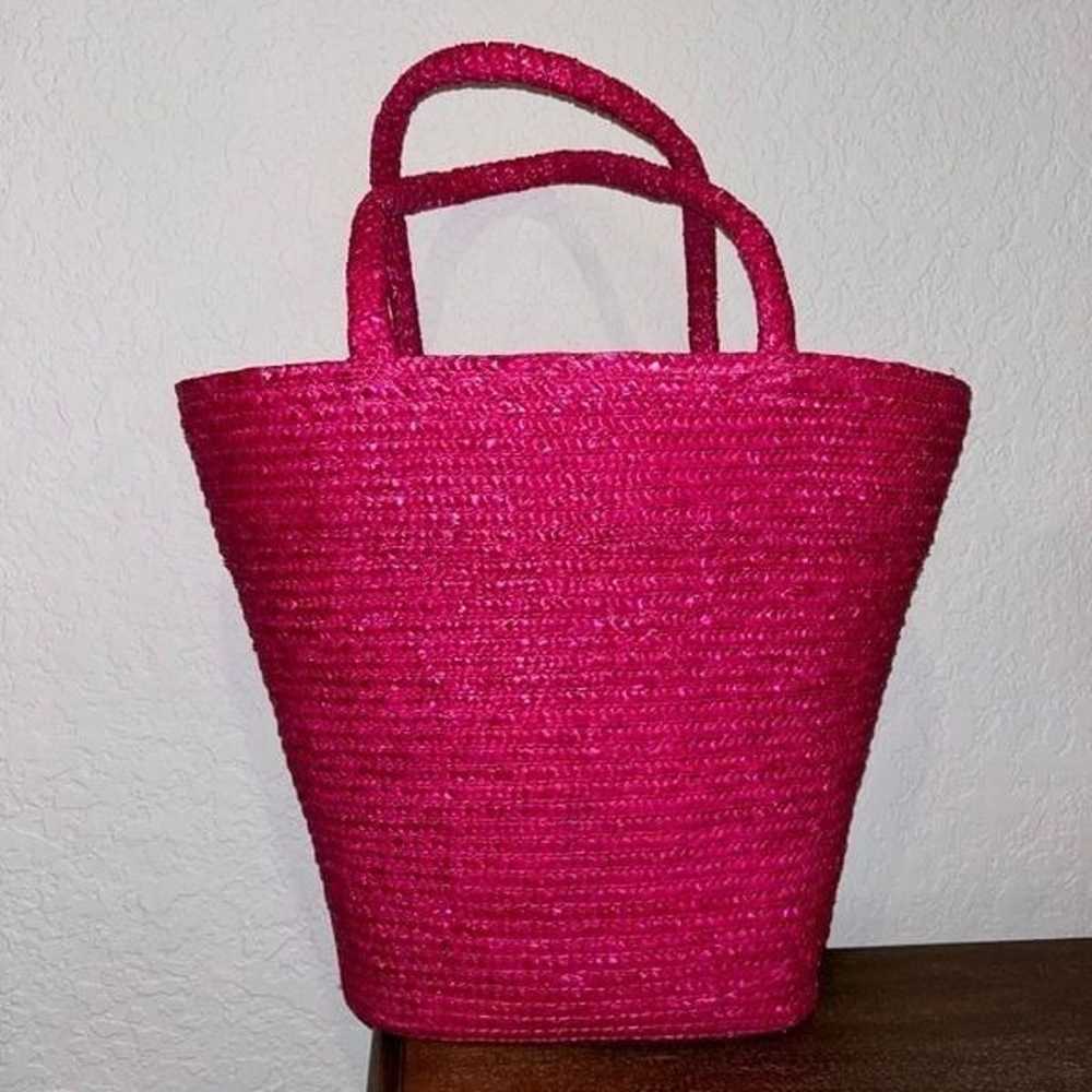 Oscar De La Renta Parfums/Paris Straw Wicker Tote… - image 1