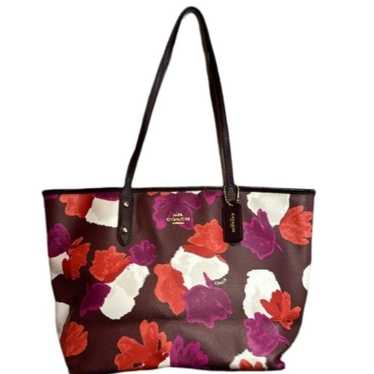 Coach Signature City Floral Zip Tote Bag