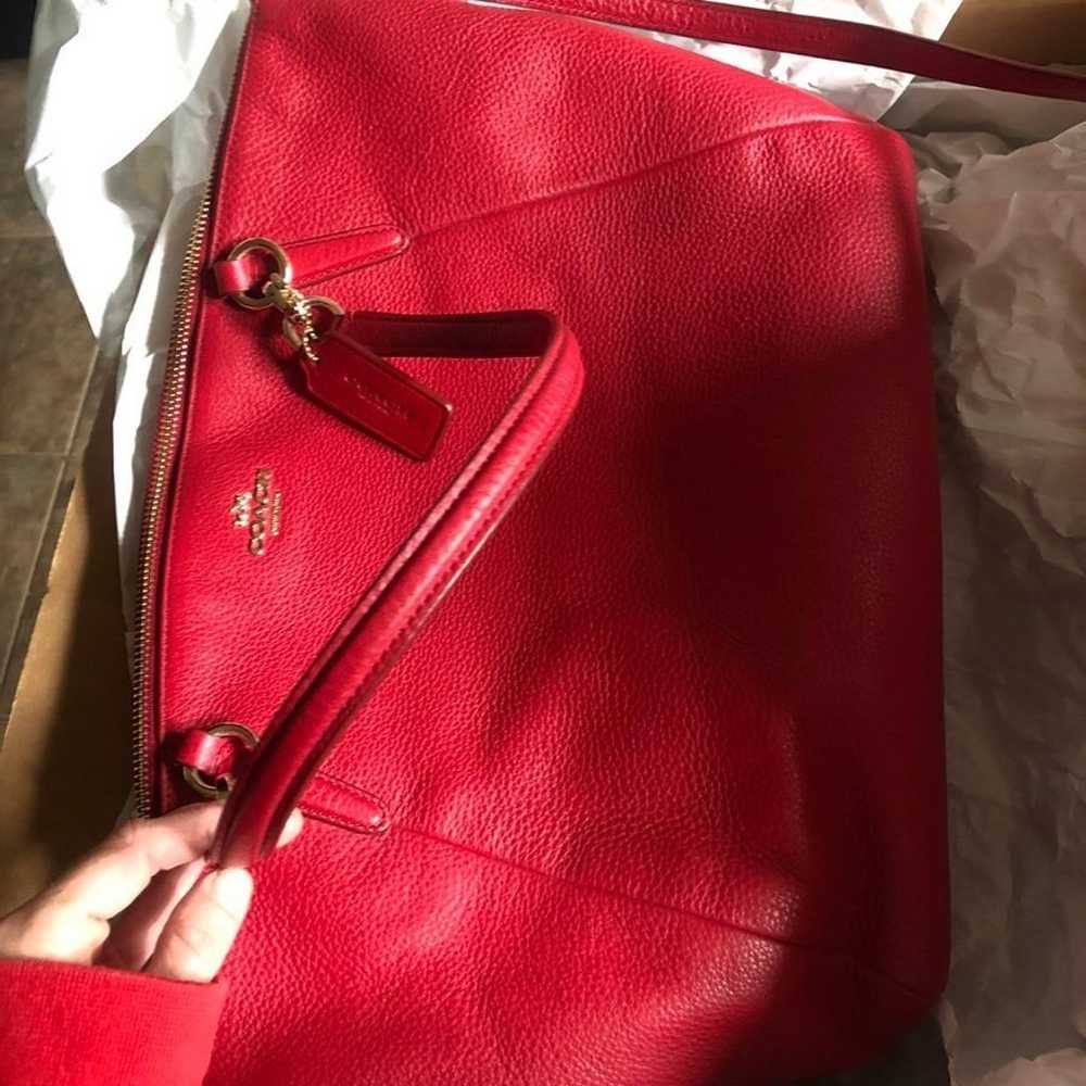 Beautiful Red Leather Coach - image 8