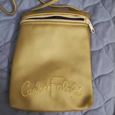 Vintage Carlos Falchi Crossbody Purse Gold  Embro… - image 1