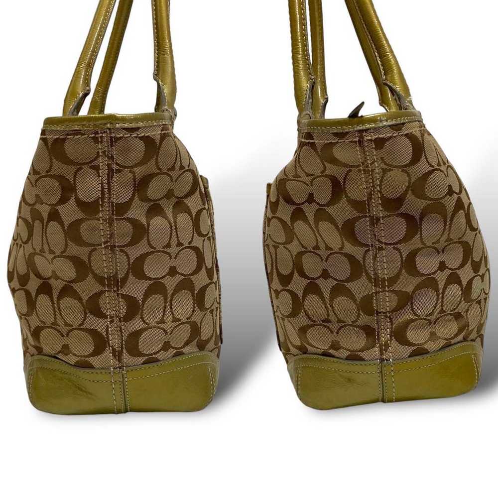 Coach tote bag in beige canvas and leather signat… - image 5