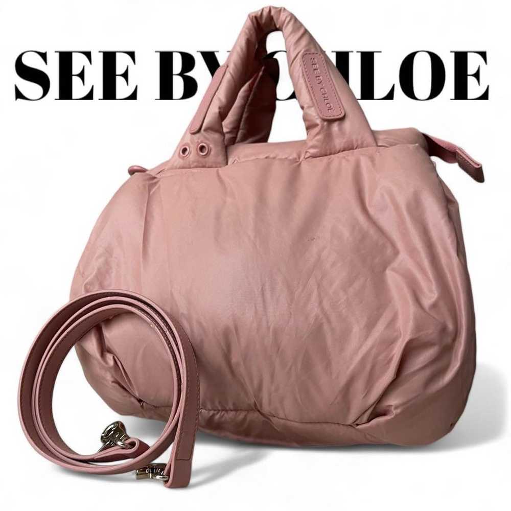 SEE BY CHLOE Nylon 2-Way Shoulder Bag with Pink C… - image 1