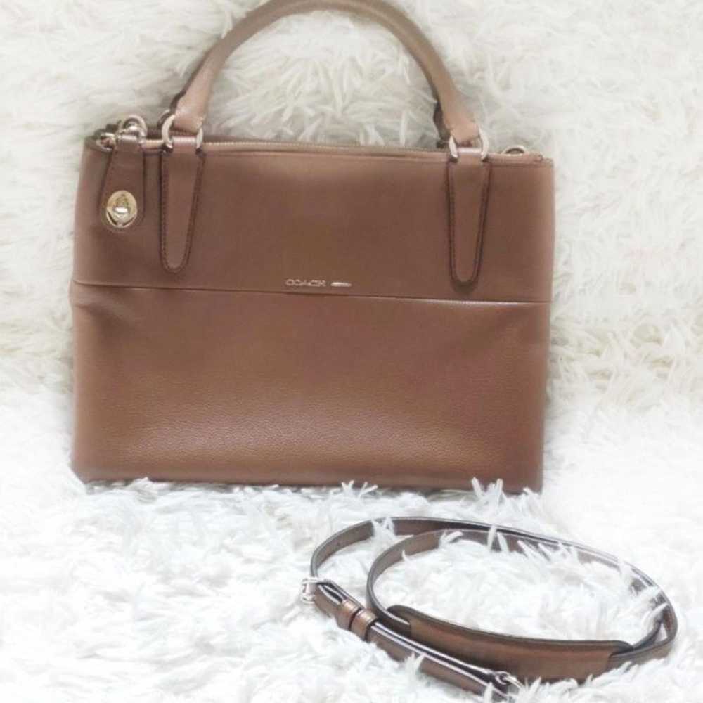 Coach 2way Leather Turnlock Shoulder Bag - image 1