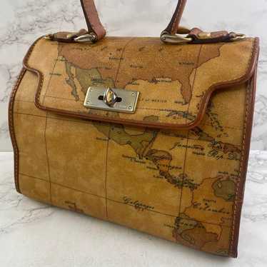 prima classe Prima Classe Map Pattern Leather and 