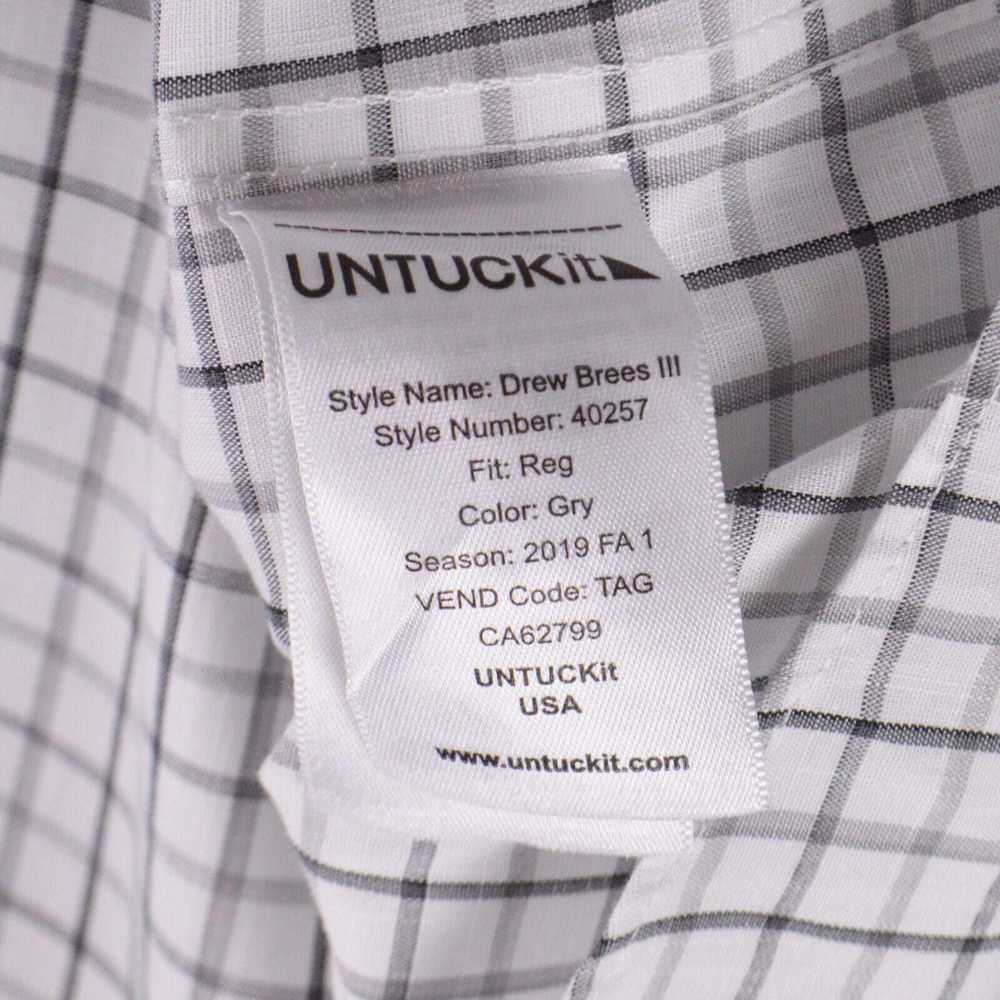 UNTUCKit UNTUCKit Mens Shirt XXXL Grey White Chec… - image 9