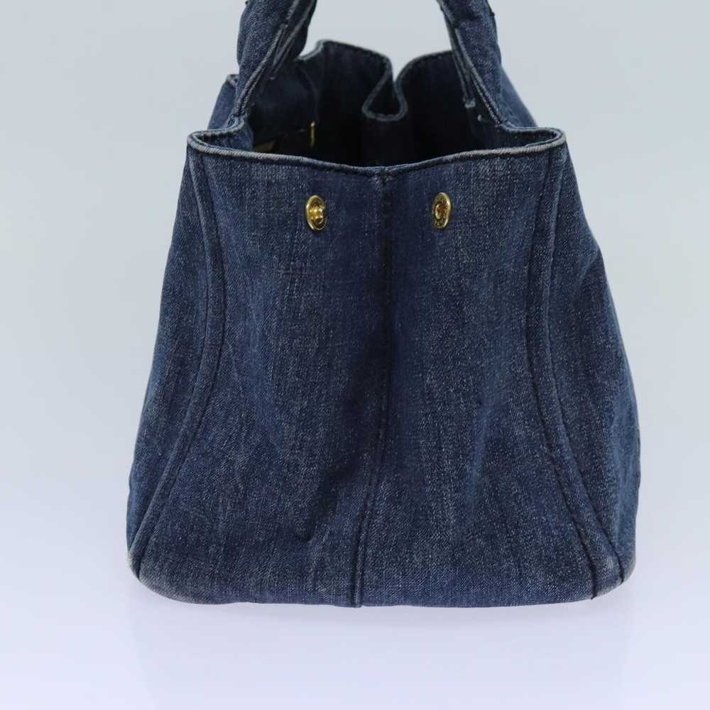 Prada PRADA Canapa MM Hand Bag Denim Blue Auth yk… - image 4