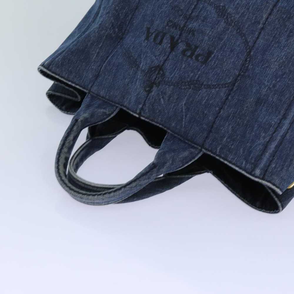 Prada PRADA Canapa MM Hand Bag Denim Blue Auth yk… - image 7