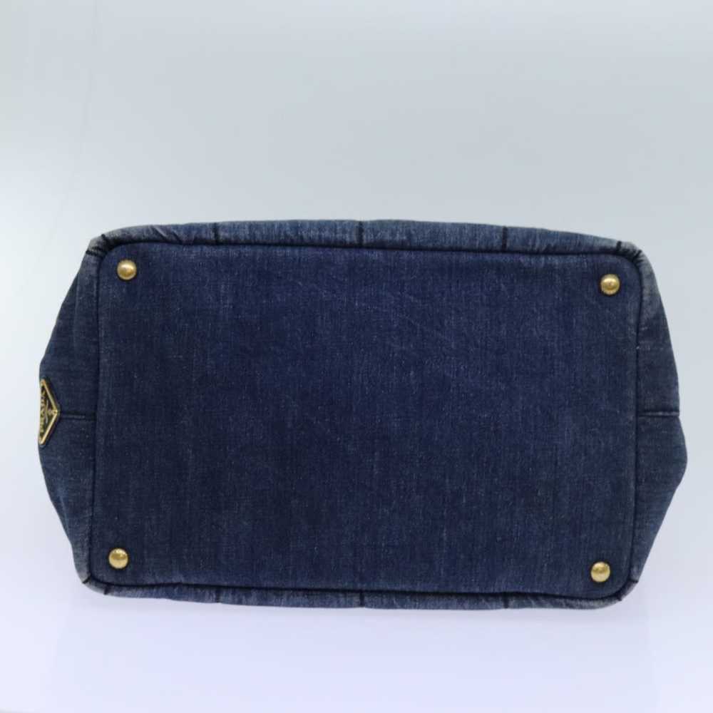 Prada PRADA Canapa MM Hand Bag Denim Blue Auth yk… - image 9