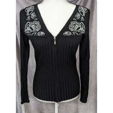 Other Corporate Goth Preppy Black Zip Cardigan by… - image 1