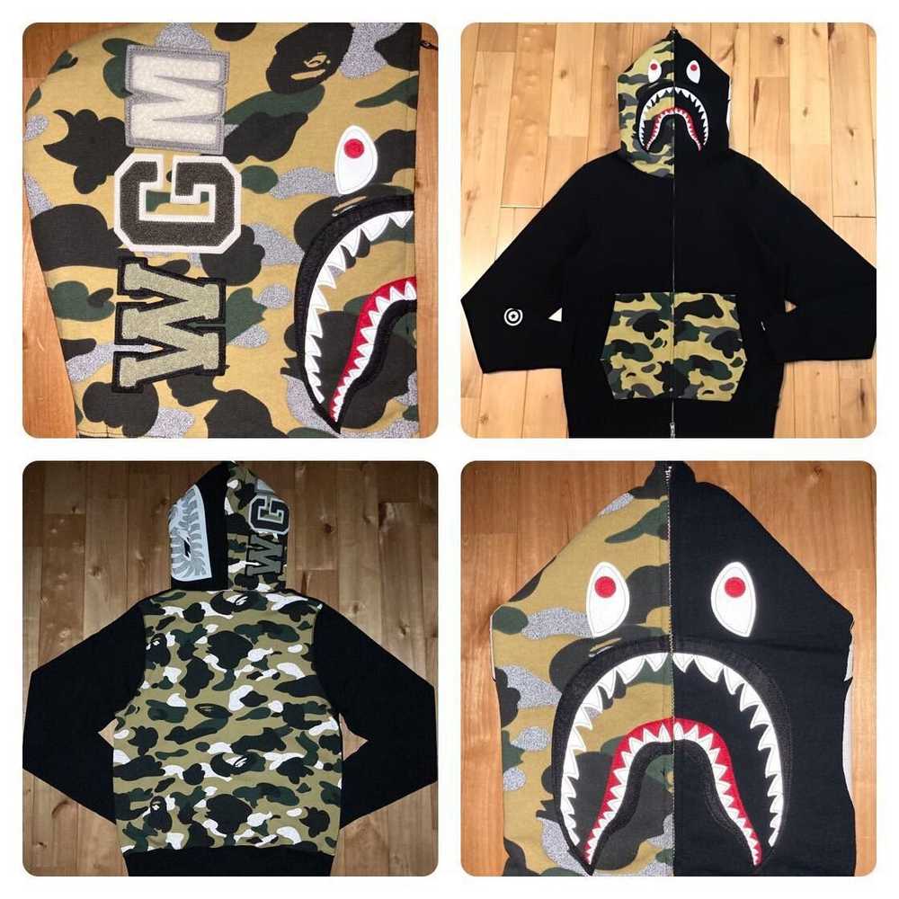 Bape BAPE Reflector Camo Shark full zip hoodie a … - image 1