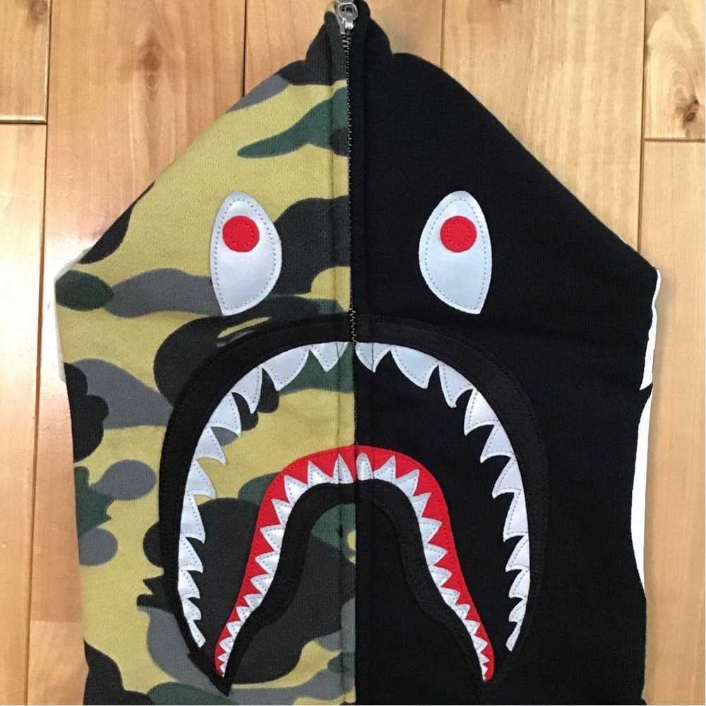 Bape BAPE Reflector Camo Shark full zip hoodie a … - image 5