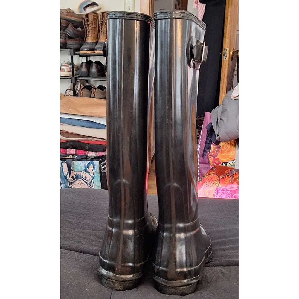 Hunter Hunter Tall Rain Boots Black Gloss Wellies… - image 6