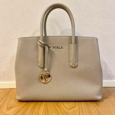 FURLA Grey Leather Handbag Shoulder 2way