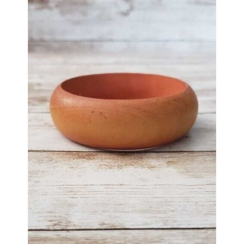 Other Vintage Bracelet / Bangle Orange Wooden Chu… - image 2