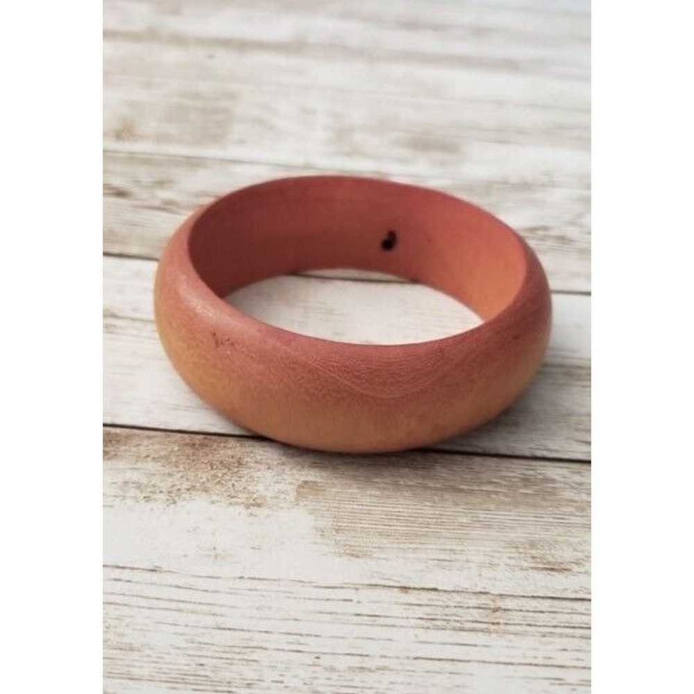 Other Vintage Bracelet / Bangle Orange Wooden Chu… - image 4