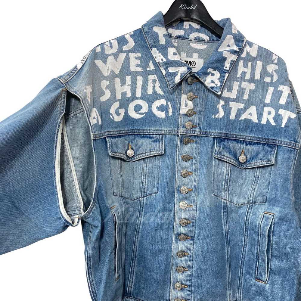 Maison Margiela MM6 Aids print denim jacket - image 4