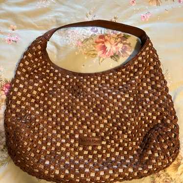 Marta Ponti Woven Genuine Leather Hobo Bag