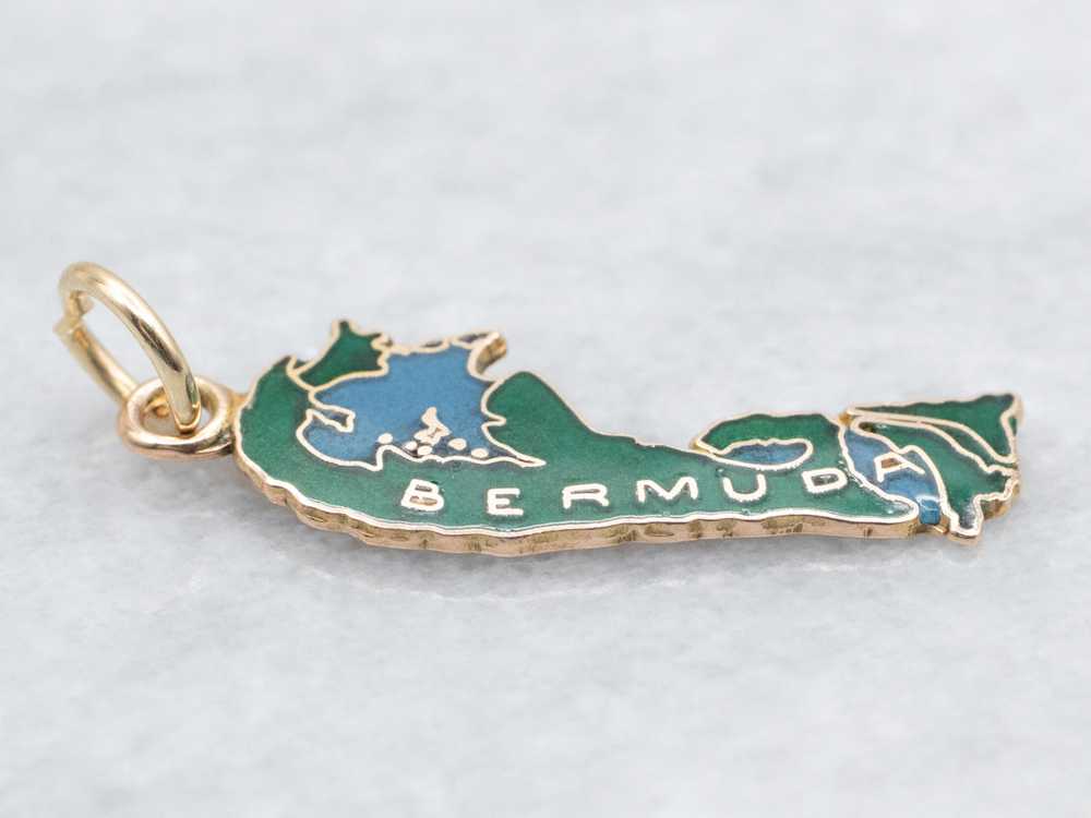 Enamel Gold Bermuda Charm - image 2