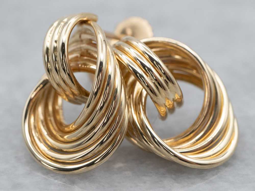 Triple Gold Hoop Stud Earrings - image 1