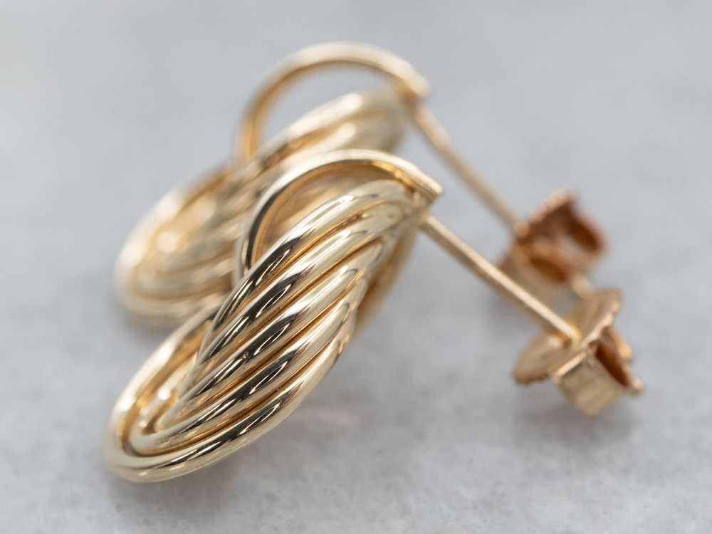 Triple Gold Hoop Stud Earrings - image 3