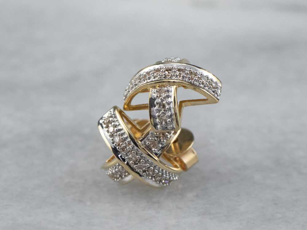 Diamond X Stud Earrings - image 2